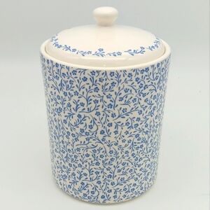 Sur la Table Earthenware Canister cream and blue floral